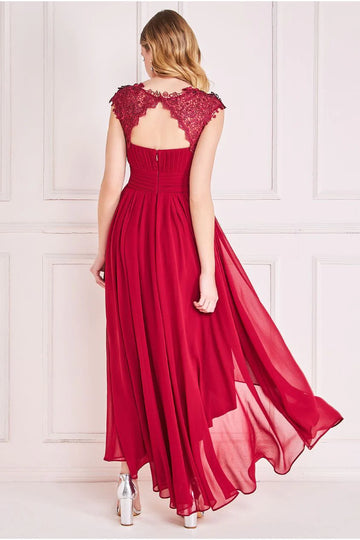 Crochet & Pleated Top High Low Maxi Goddiva